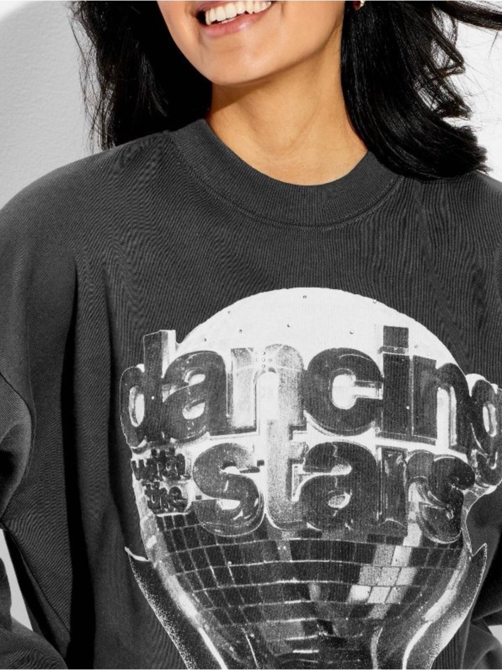 Charcoal 'Dancing Stars' Graphic Crewneck Sweater - Women's